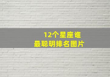 12个星座谁最聪明排名图片