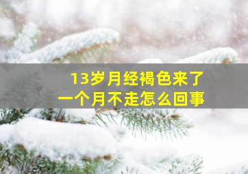 13岁月经褐色来了一个月不走怎么回事