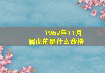 1962年11月属虎的是什么命格