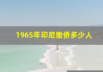 1965年印尼撤侨多少人