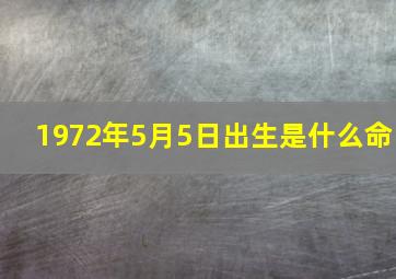 1972年5月5日出生是什么命