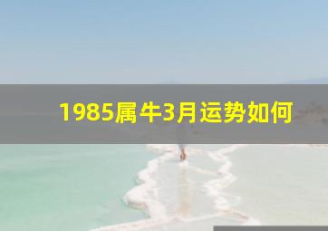 1985属牛3月运势如何