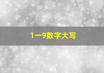 1一9数字大写