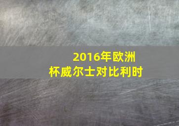 2016年欧洲杯威尔士对比利时