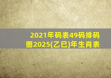 2021年码表49码排码图2025(乙巳)年生肖表