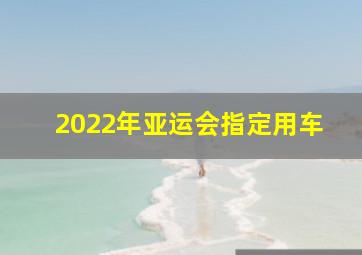 2022年亚运会指定用车