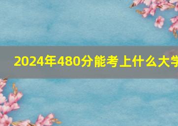 2024年480分能考上什么大学