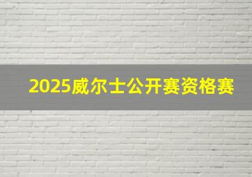 2025威尔士公开赛资格赛