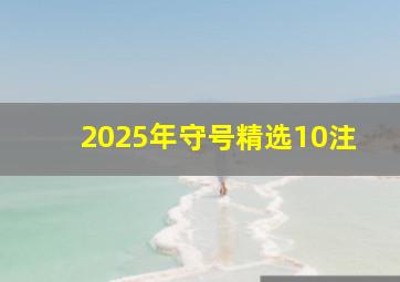 2025年守号精选10注