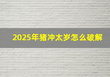 2025年猪冲太岁怎么破解