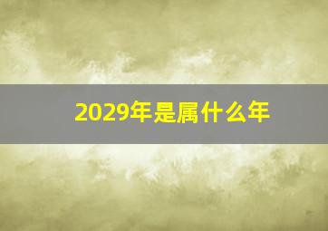 2029年是属什么年