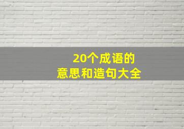 20个成语的意思和造句大全