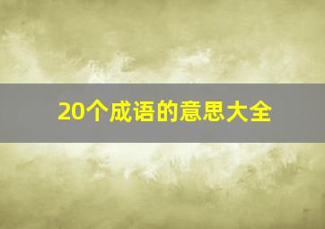 20个成语的意思大全