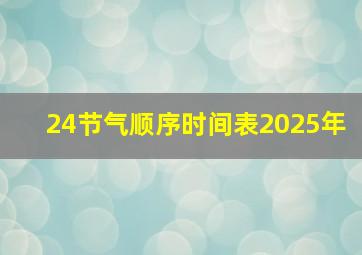 24节气顺序时间表2025年