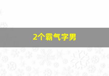 2个霸气字男