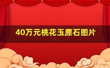 40万元桃花玉原石图片