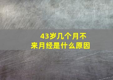 43岁几个月不来月经是什么原因