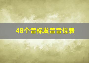 48个音标发音音位表