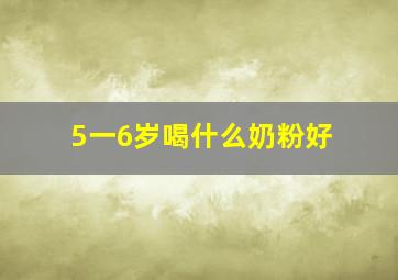 5一6岁喝什么奶粉好