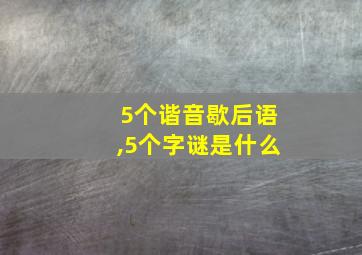 5个谐音歇后语,5个字谜是什么