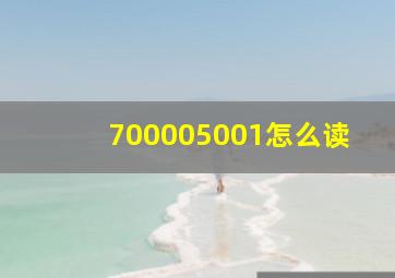 700005001怎么读