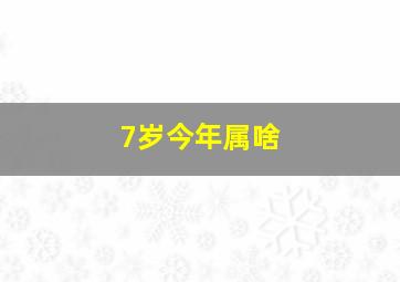 7岁今年属啥