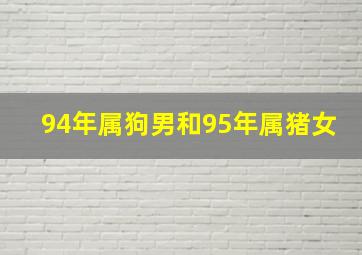 94年属狗男和95年属猪女