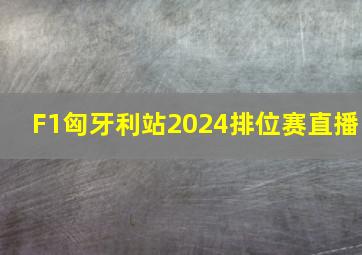 F1匈牙利站2024排位赛直播