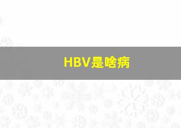 HBV是啥病