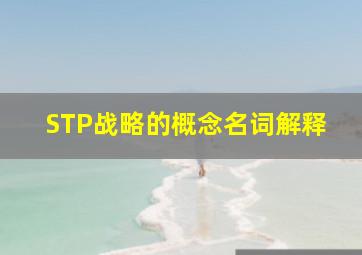 STP战略的概念名词解释