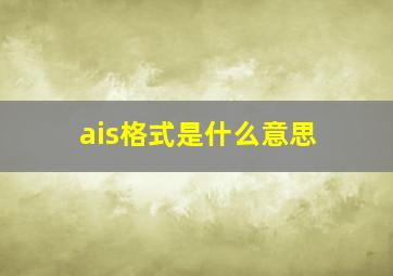 ais格式是什么意思