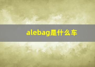 alebag是什么车