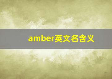 amber英文名含义