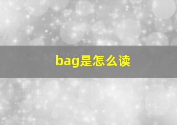 bag是怎么读