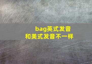 bag英式发音和美式发音不一样