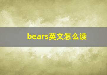 bears英文怎么读