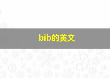 bib的英文