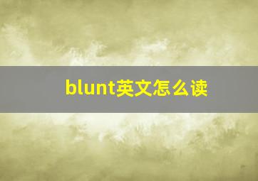 blunt英文怎么读