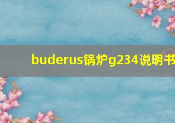 buderus锅炉g234说明书