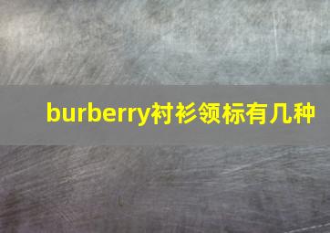 burberry衬衫领标有几种