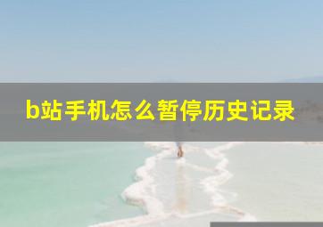 b站手机怎么暂停历史记录