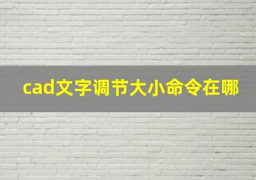 cad文字调节大小命令在哪