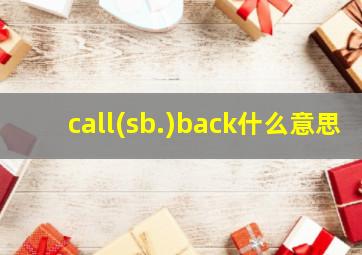 call(sb.)back什么意思