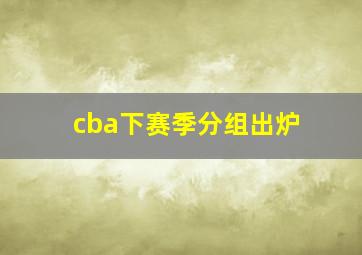 cba下赛季分组出炉