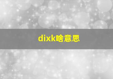 dixk啥意思