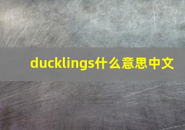 ducklings什么意思中文