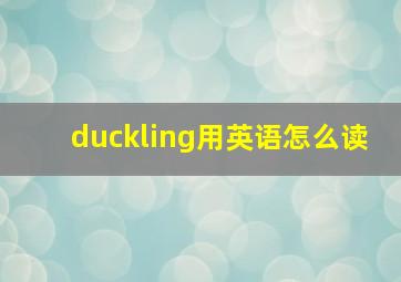 duckling用英语怎么读