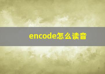 encode怎么读音