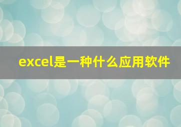 excel是一种什么应用软件