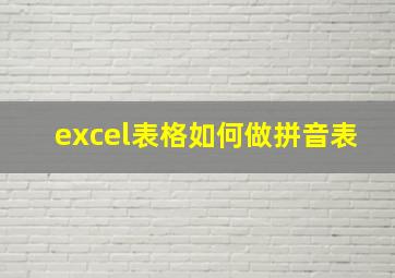 excel表格如何做拼音表